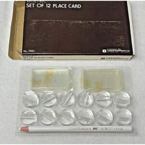 36 Vintage Mid Century Modern MCM Acrylic Lucite Dinner Name Place Card Holders